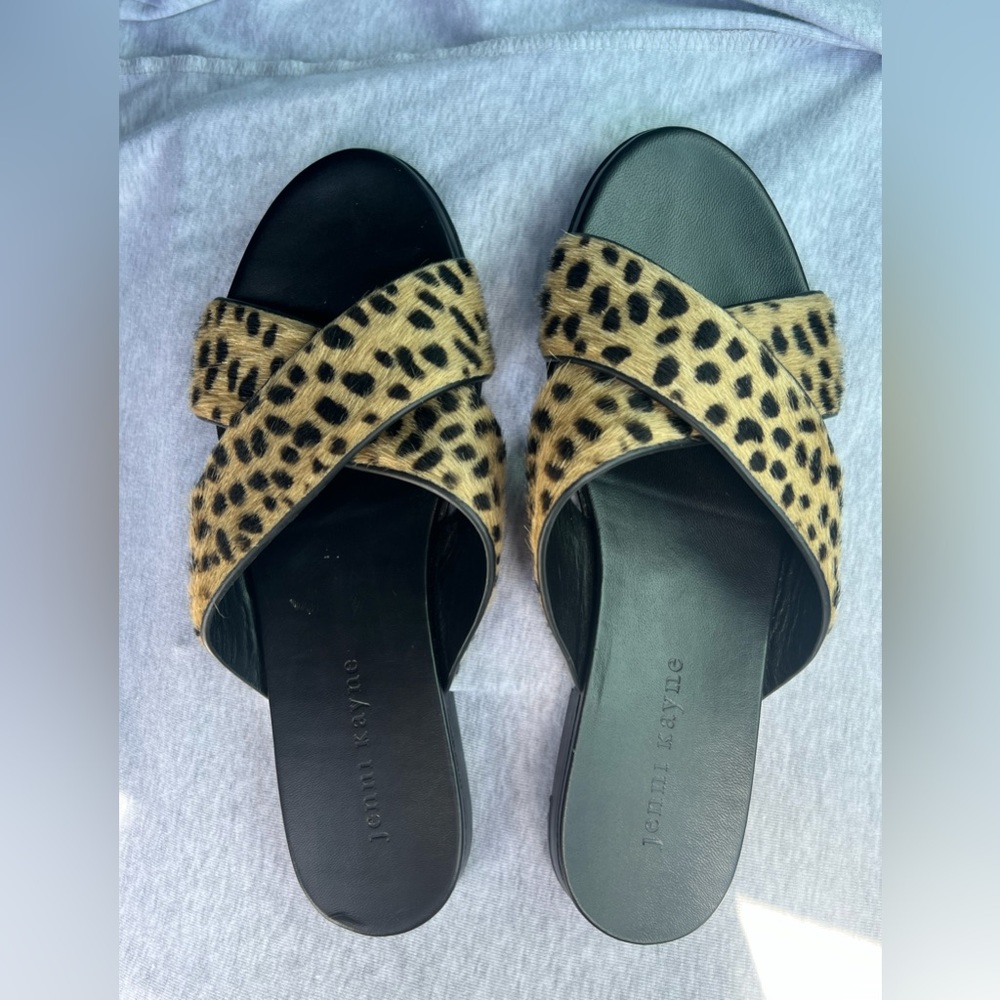 New!  Size 37 Jenni Kayne Pony Hair Crossover Sandal retails $395